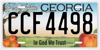 GA license plate CCF4498