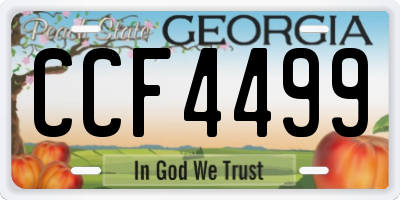 GA license plate CCF4499