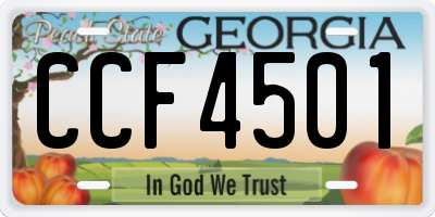 GA license plate CCF4501