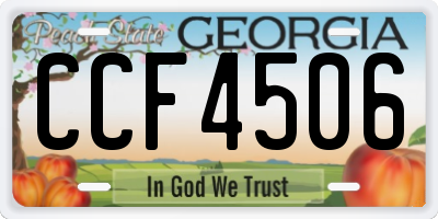 GA license plate CCF4506
