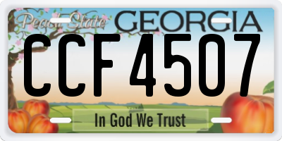 GA license plate CCF4507