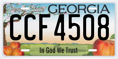 GA license plate CCF4508