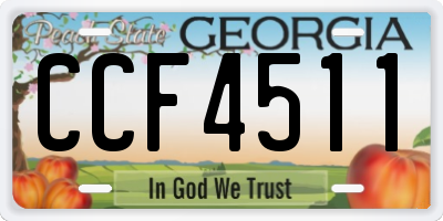 GA license plate CCF4511