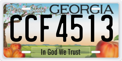 GA license plate CCF4513