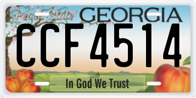 GA license plate CCF4514
