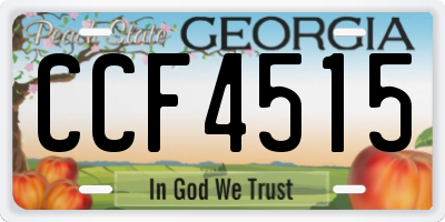 GA license plate CCF4515