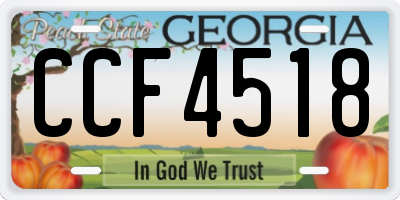 GA license plate CCF4518