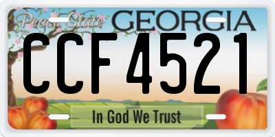 GA license plate CCF4521