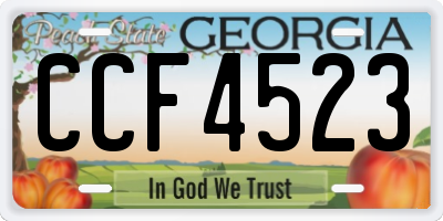 GA license plate CCF4523