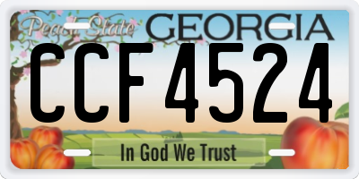 GA license plate CCF4524