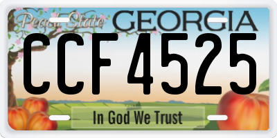 GA license plate CCF4525