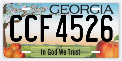 GA license plate CCF4526