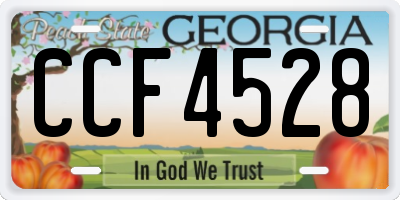 GA license plate CCF4528