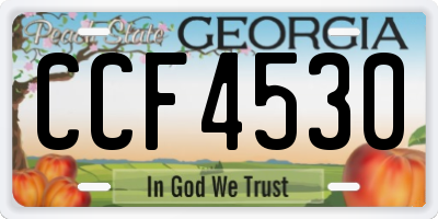 GA license plate CCF4530