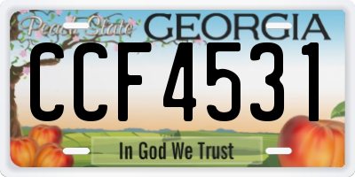 GA license plate CCF4531