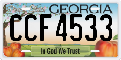 GA license plate CCF4533