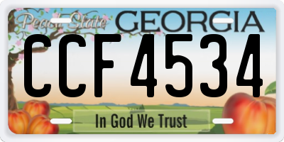 GA license plate CCF4534