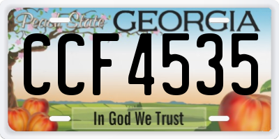 GA license plate CCF4535
