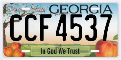 GA license plate CCF4537