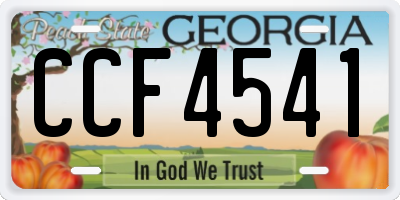 GA license plate CCF4541