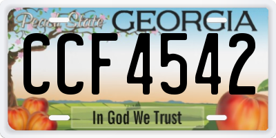 GA license plate CCF4542
