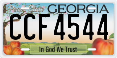 GA license plate CCF4544
