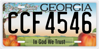 GA license plate CCF4546