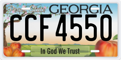 GA license plate CCF4550