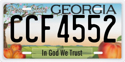 GA license plate CCF4552