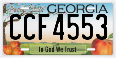 GA license plate CCF4553