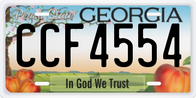 GA license plate CCF4554
