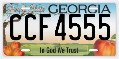 GA license plate CCF4555
