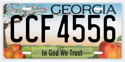 GA license plate CCF4556