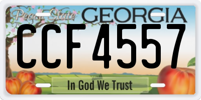 GA license plate CCF4557