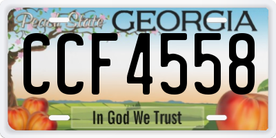 GA license plate CCF4558