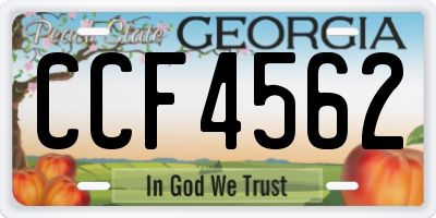 GA license plate CCF4562