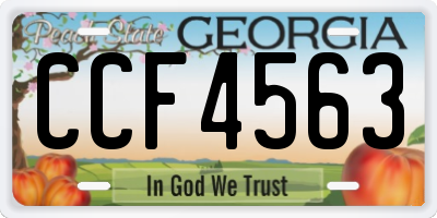 GA license plate CCF4563