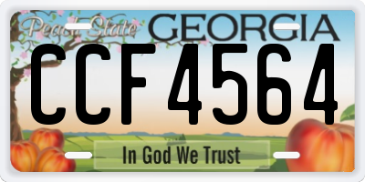 GA license plate CCF4564