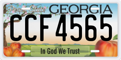 GA license plate CCF4565