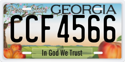 GA license plate CCF4566