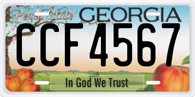 GA license plate CCF4567