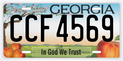 GA license plate CCF4569