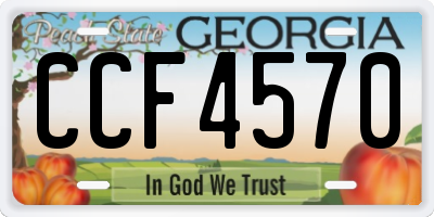 GA license plate CCF4570