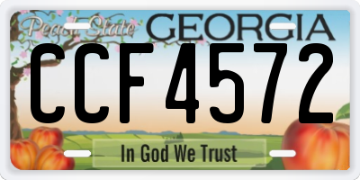 GA license plate CCF4572