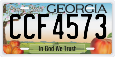 GA license plate CCF4573
