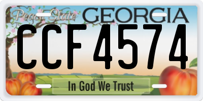 GA license plate CCF4574