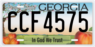 GA license plate CCF4575