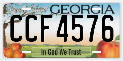 GA license plate CCF4576