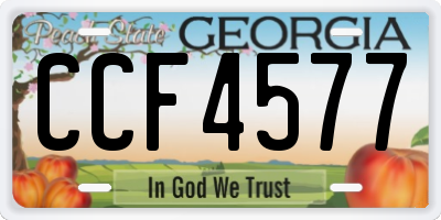 GA license plate CCF4577