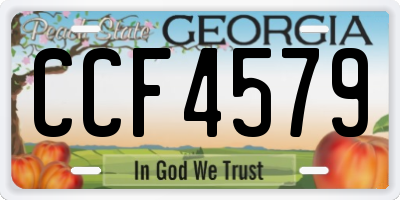 GA license plate CCF4579